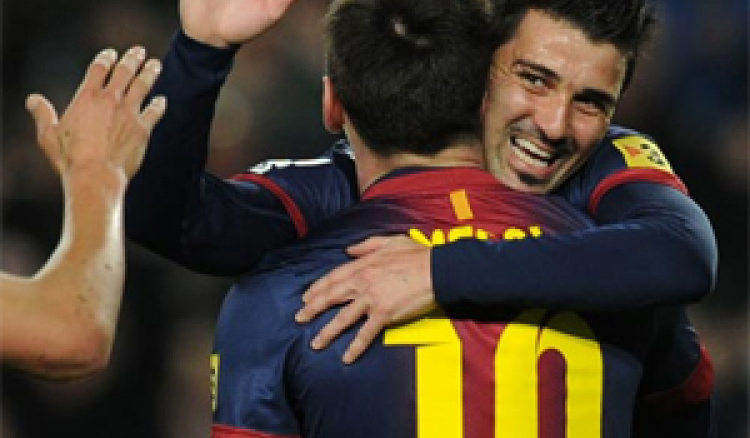 Messi and Villa defeated Rayo by 3-1