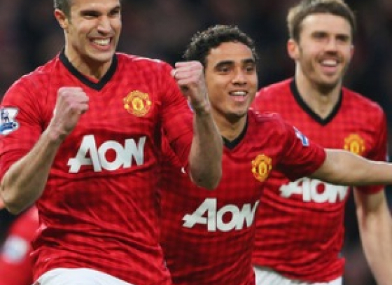 Robin Van Persie drove Manchester United to victory against Aston Villa in EPL