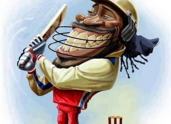 Chris Gayle as Godzilla!!!