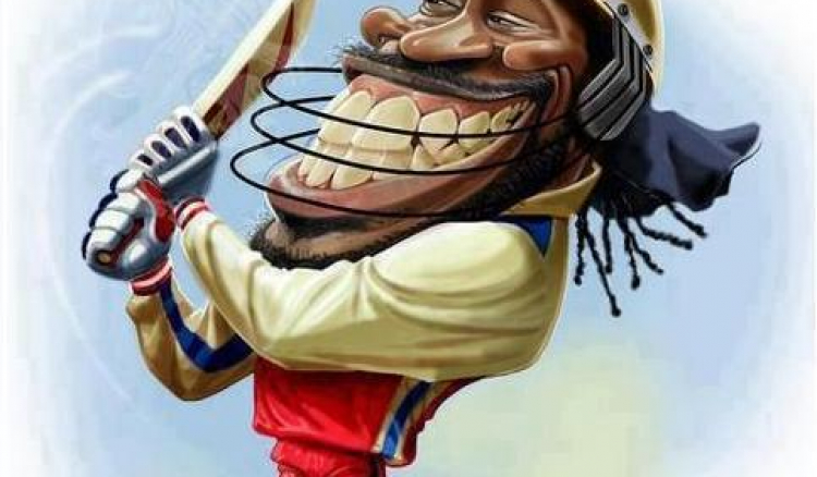 Chris Gayle as Godzilla!!!