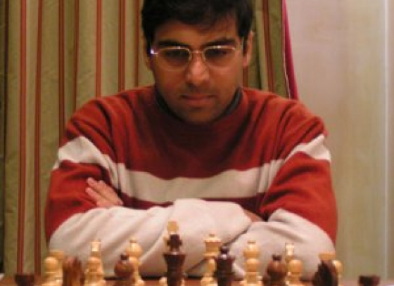 Viswanathan Anand vs Magnus Carlsen—concluded with a draw during the second round of the Norway Chess 2013 Super tournament