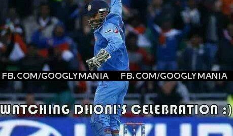 Happiness is watching Dhoni Celebrating