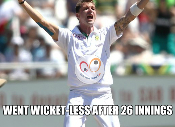 No. 1 Bowler went Wicket-less after 26 innings against No. 2 team