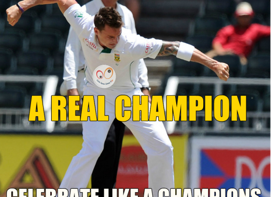 Dale Steyn celebrates like a champions