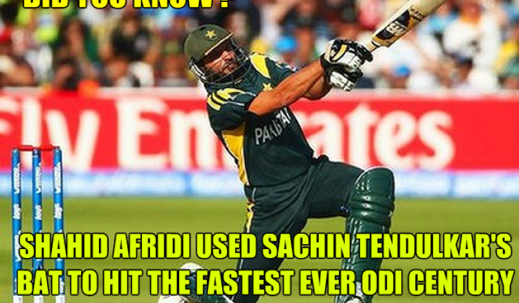 Shahid Afridi's fastest ton came off Tendulkar's bat