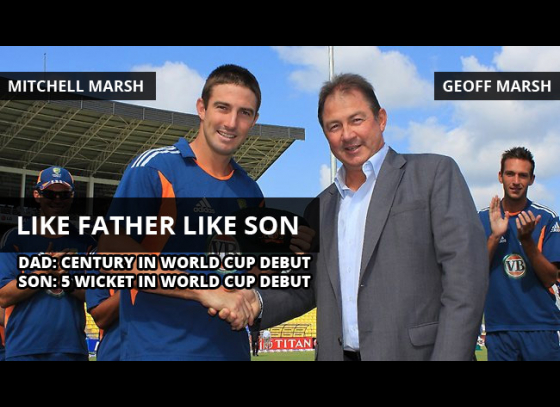 Like Father Like Son, Son Mitchell Marsh matches Father Geoff Marsh on World Cup Debut