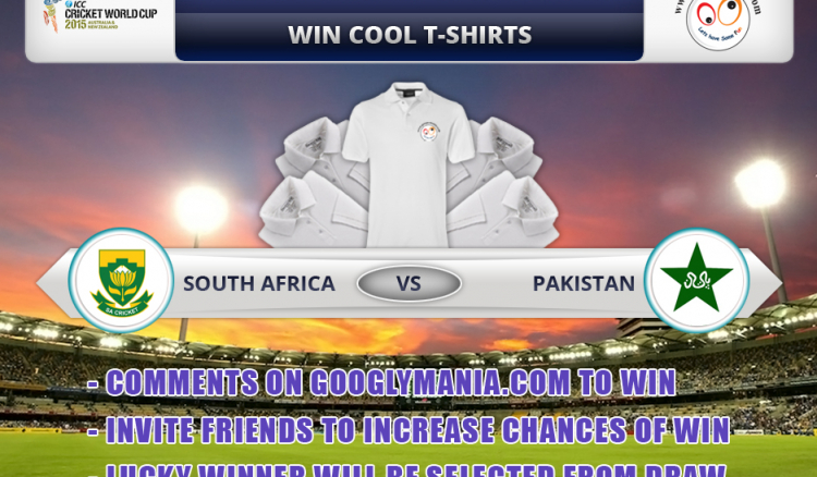 Predict Winner of The Match-29, South Africans vs Pakistan and Win Cool T-Shirt
