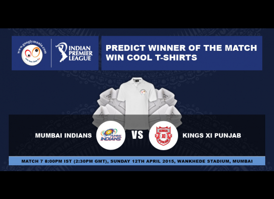 Predict Winner of The IPL 2015 7th match - Mumbai Indians v Kings XI Punjab