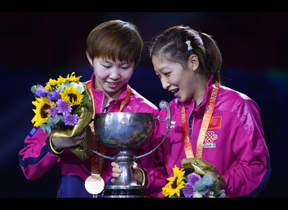 Liu-Zhu wins women's doubles title at TT worlds